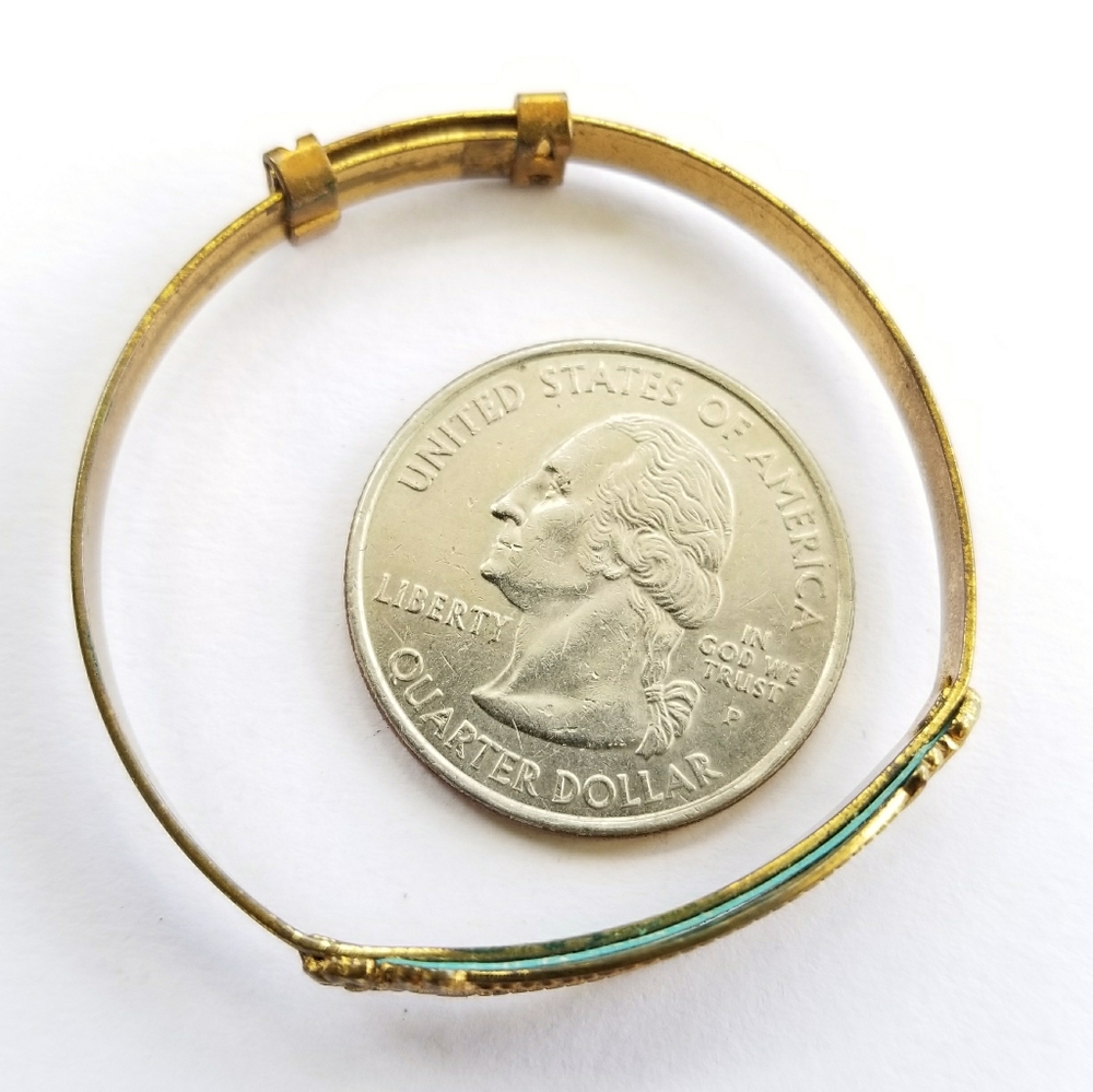Relisted - Vintage tiny "Baby" bracelet word blue gold tone - Picture 8 of 14